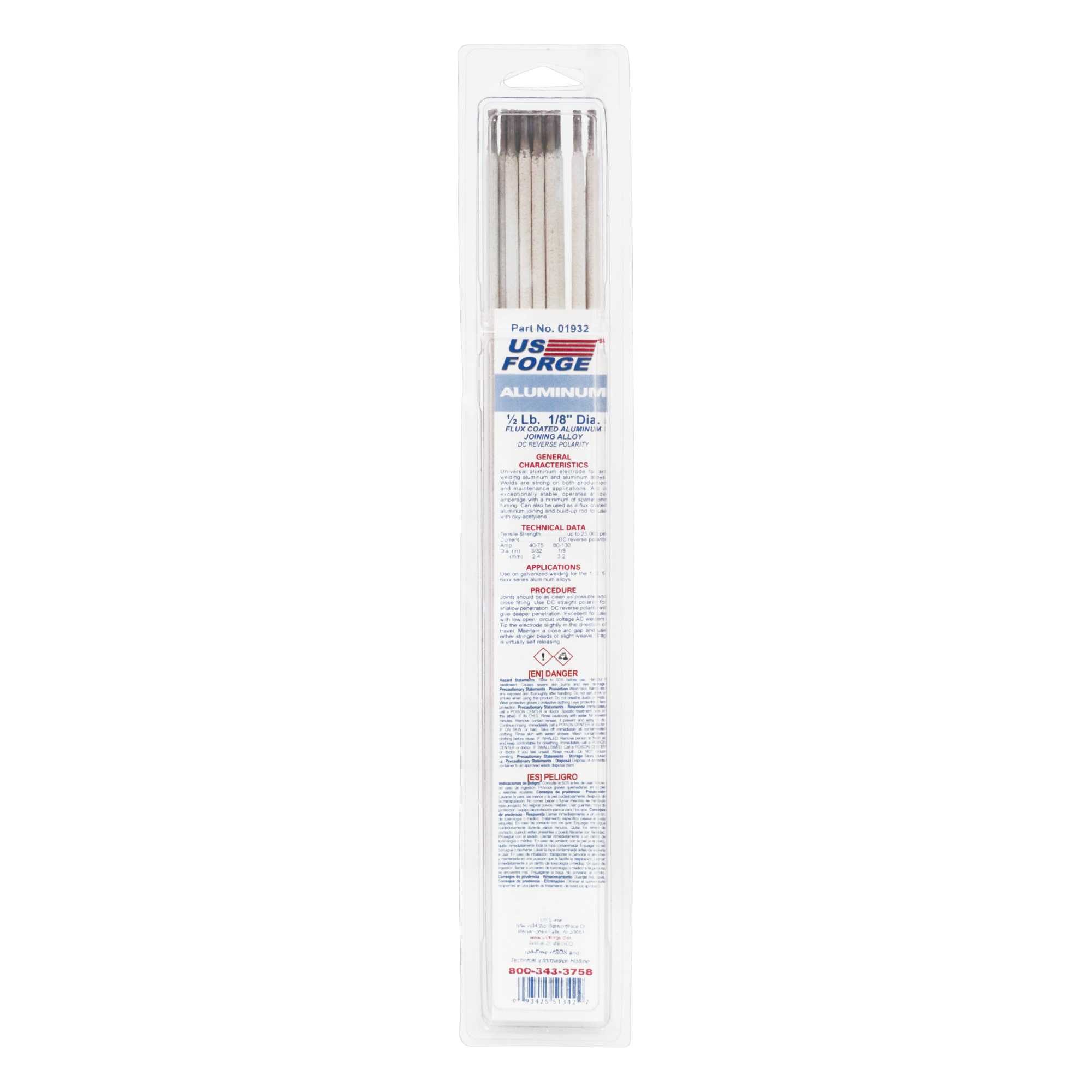 US Forge® 1/8" Aluminum Welding Electrode - 0.5 lbs, Model# 1932